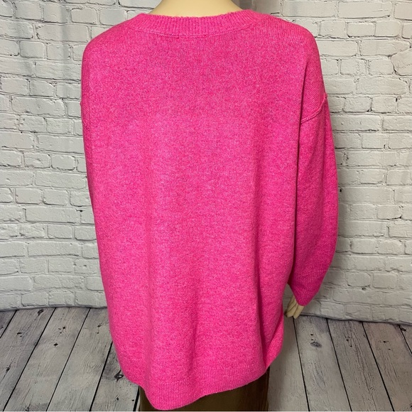 NWT New Vince Camuto Pink Center Seam Crewneck Sweater Size 1X - Picture 5 of 12